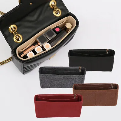 Lady Women Organiser Handbag Felt Bag Tote Insert Liner Purse Storage Pouch DIY • £4.90