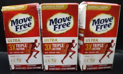 Lot Of 3 Move Free Joint Health Ultra 3x Triple Action 30 Tabs Ea Exp:4/25+ New • $62.95