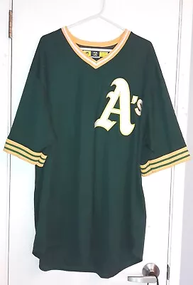 VTG Majestic Cooperstown Oakland A’s #2 Davis Jersey Cool Base Mens 2XL USA Made • $54.99