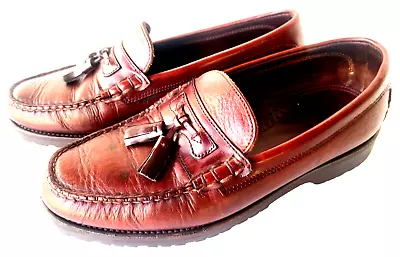 H S Trask Men's Brown Soft Leather Tassel Loafers Size USA 9.5 M • $27.75