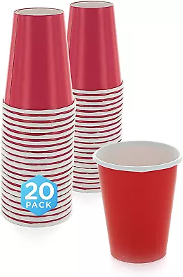 Disposable Paper Cups 9 Oz. Red Paper Coffee Cups Strong And Sturdy Coffee Dis • $16.24