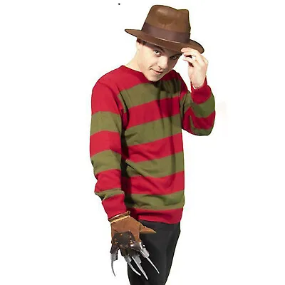 £25.95 • Buy Adult Freddy Krueger Fancy Dress Halloween Costume Top Hat Glove Claw Nightmare