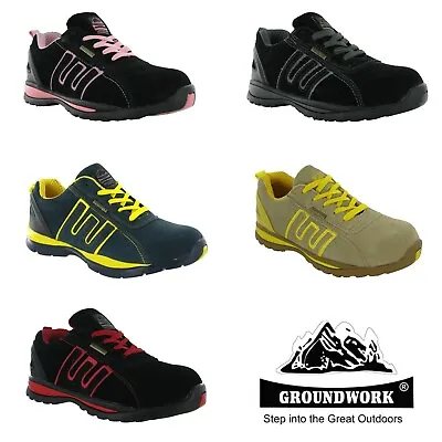 Womens Safety Trainers Groundwork Lightweight Steel Toe Cap Work Shoes UK3-8 • $140.58