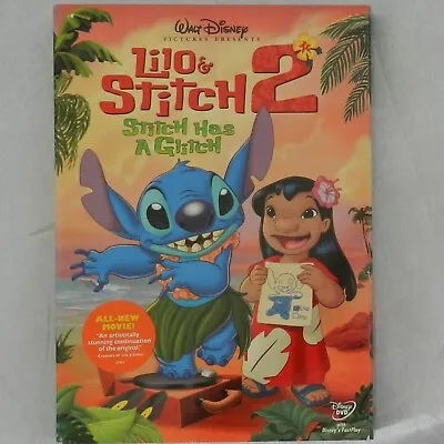 Disney's  LILO & STITCH 2  DVD W Slip Sleeve Black Black Plastic Case & Insert • $10.75