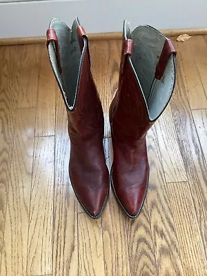 Vintage ACME Men's Western Leather Cowboy Boots 370 Brown Sz10.5 D USA • $50