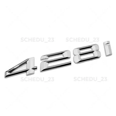 New 428i Logo Emblem Badge Car Trunk Lid M Power Series Performance (Chrome ) • $13.99