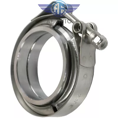 $14.99 • Buy 2.5  V-Band Flange & Clamp Kit For Turbo Exhaust Downpipes Stainless Steel New
