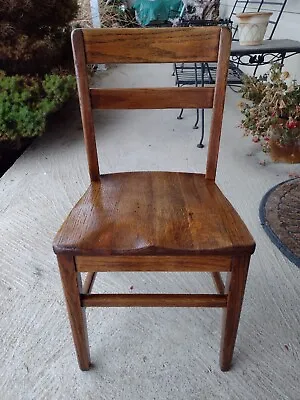 Refinished Antique Oak Childrens Elementary Grade School Desk Chair • $115