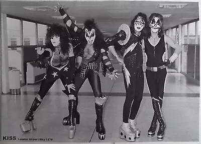 KISS Poster Ace Frehley Gene Simmons London Airport May 1976 Destroyer Period • £14.99