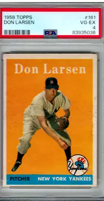 1958 Topps Don Larsen #161 PSA 4  New York Yankees • $37.50