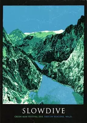 £35 • Buy Slowdive Concert Poster Green Man Festival Limited Edition Screen Print 