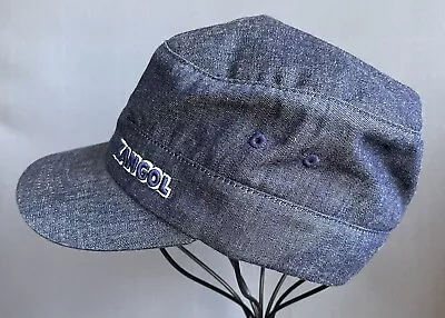 Kangol Mens Denim Military Cap Small/Medium Flexfit Hat Inside Crown Pocket • $14.95