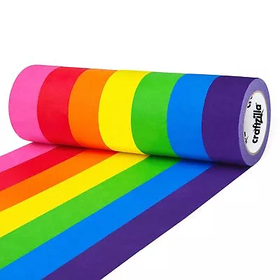 Colored Masking Tape – 7 Roll Multi Pack – 210 Feet X 1 Inch Of Colorful Craf... • $15.74