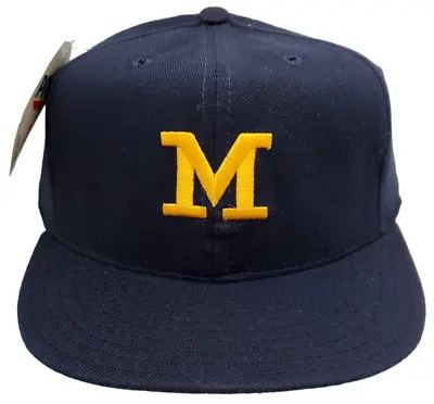 Vintage Michigan Wolverines Pro-line Fitted Hat Flat Bill On Field • $29.99