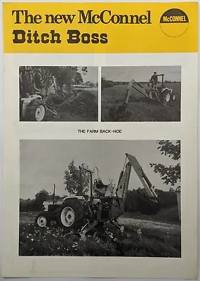 McConnel Ditch Boss Farm Back Hoe Single Sheet Brochure C 1980's • £8