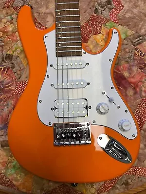 Mitchell TD100 Short-Scale Electric Guitar Orange 3-Ply White Pickguard • $75