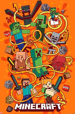 Minecraft - Swirls - Video Game Poster Poster Print - Size 61x91.5cm • £13.89