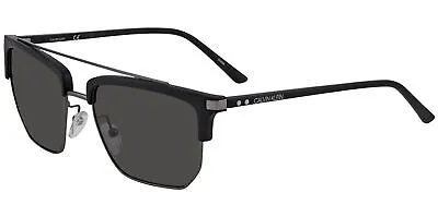 Calvin Klein Men's Matte Black Geometric Brow-Line Sunglasses - CK19301S-001 • $26.99