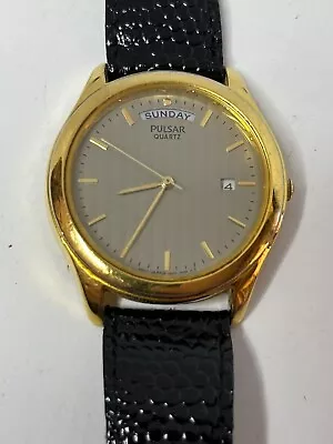 Working Vintage 1990's Men's Gold Pulsar Quartz Watch DI • $80