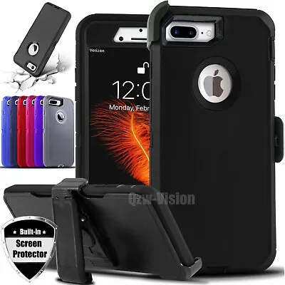 For IPhone 6 7 8 Plus Shockproof Rugged Case With Belt Clip & Screen Protector • $8.76