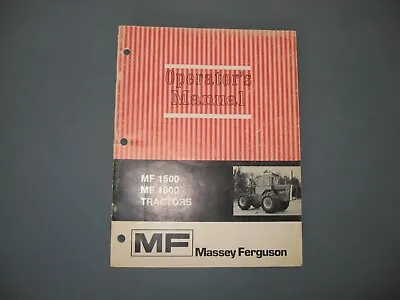 Massey Ferguson 1500 And 1800 Tractor Operator's Manual Original • $9.49