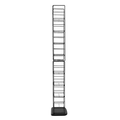 Atlantic Media Storage Tower CD DVD Black 8-Shelves Heavy Gauge Steel Wood Base • $39.61