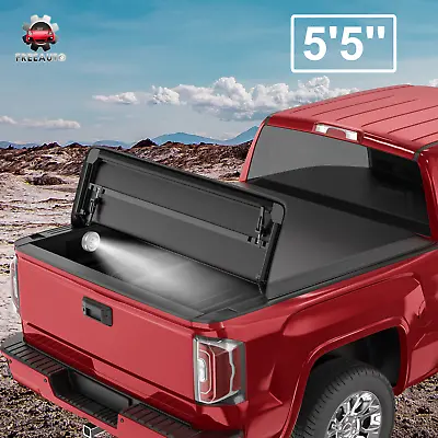 5'5'' 3-Fold Soft Truck Bed Tonneau Cover For 2015-2021 Ford F150 Super Crew Cab • $131.90