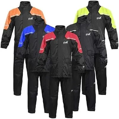 HWK Waterproof Motorcycle Rain Suit Gear R-1 For Men And Women X-Large - Black- • $35