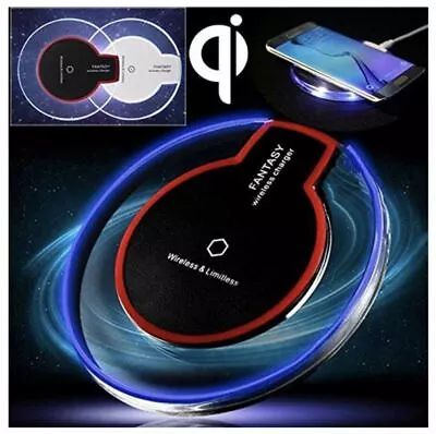 Universal Wireless Charger Fast Charge Qi Pad Works On ALL IOS Android Devices • £4.99