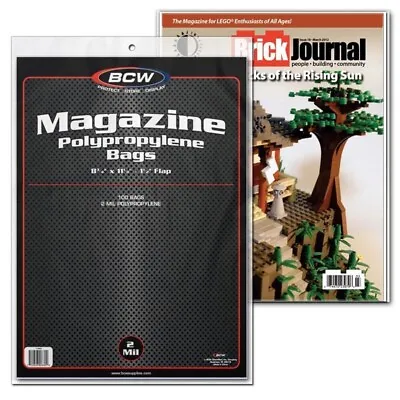 BCW Magazine Bags 100 CT. 8-3/4  X 11-1/8  Acid-Free Polypropylene Sleeves 1-MAG • $14.95