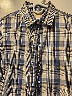 Trovata Blue Plaid Button Up Shirt Size Small • £12.67