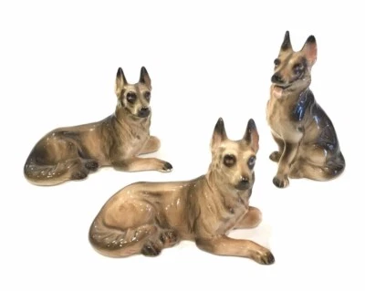 $19.99 • Buy Vintage German Shepherd Figurines Porcelain Ceramic Set Of 3