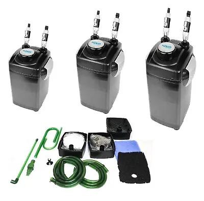 Hidom Aquarium External Canister Filter Power Filtration Include Media Taps Hose • £58.95