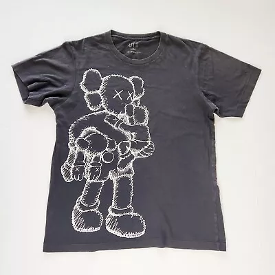 KAWS X Uniqlo Collection 'Clean Slate' T Shirt 2016 Black Medium Companion • $59.99