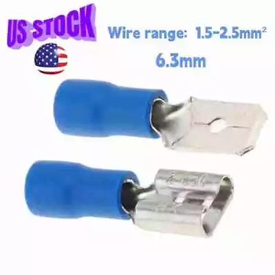 100/200X Blue Male & Female Spade Blade Connectors Insulated Wire Crimp Terminal • $6.57