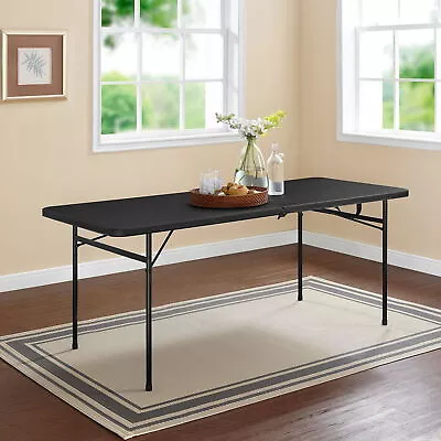 6 Foot Bi-Fold Plastic Folding Table Dining Party Picnic Portable Party Table US • $70.50