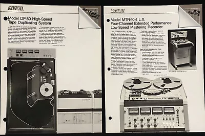 Otari Dp-80 Series High Speed Duplication System Sales Brochure And Sell Sheets • $69.95