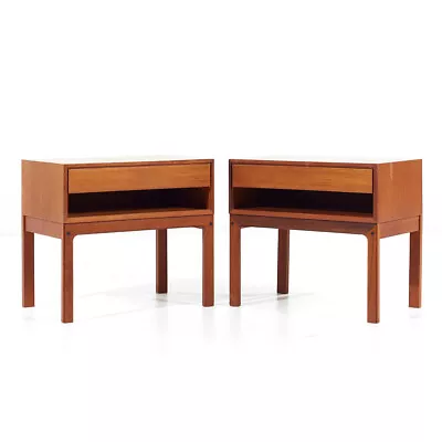 Arne Iversen Mid Century Danish Teak Nightstands - Pair • $3147