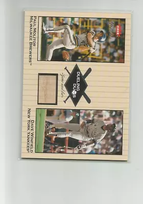 2002 Greats Of The Game Dueling Duos #DW1 Paul Molitor/Dave Winfield  Bat  E126A • $15