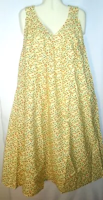 Advance Dress Sundress Mumu Sleeveless V Neck Loose Free Size Fits 2X 3X Yellow • $19.99