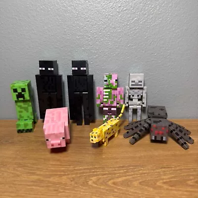 Minecraft Overworld Spider Skeleton Enderman Pigman Mob Figure Toy Lot Jazwares • $19.95