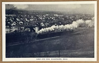 Miamisburg Ohio Moving Steam Locomotive Aerial View Vintage Postcard C1940 • $8.98