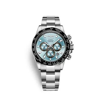 Men’s Stainless Steel Chronograph Watch Automatic Movement Water Resistant • $99