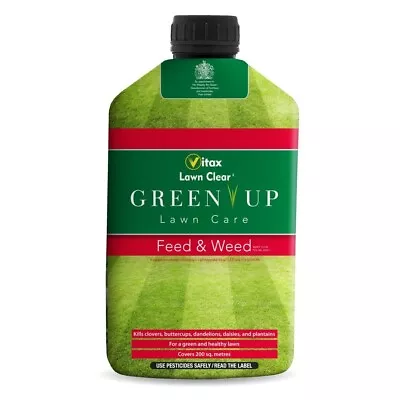Vitax 1L Green Up Liquid Lawn Feed And Weed Combined Fertiliser And A Weedkiller • £13.99