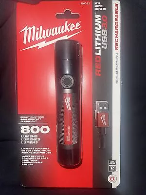 Milwaukee USB 800 Lumen Compact Flashlight Rechargeable 3.0 2160-21 • $40