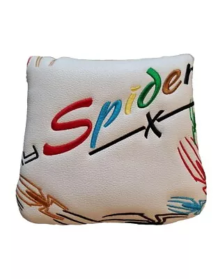My Spider X Mallet Putter Cover White Rainbow Colored Spiders New MAGNETIC Rare • $20.99