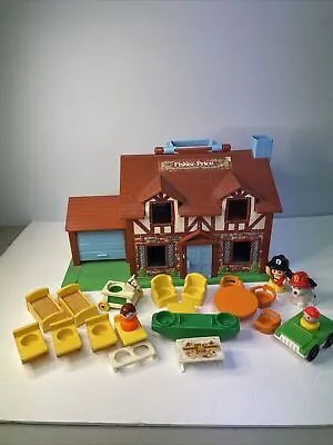 Vintage Fisher Price Little People Play Family Tudor House Brown Roof 952 -A1- • $25