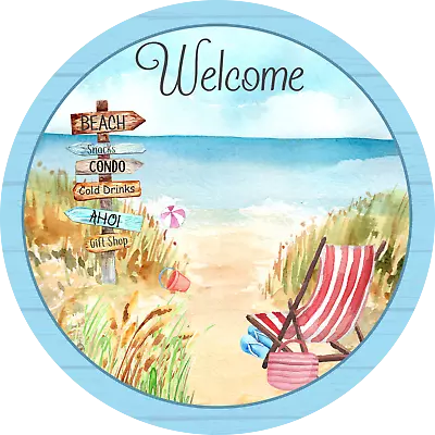 BEACH WELCOME  DESIGN  Metal Sign (PLEASE READ DESCRIPTION) • $7.63