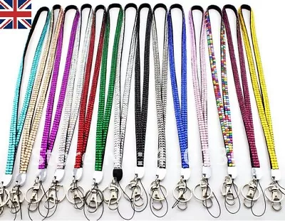 Lanyard ID Badge Card Holder Neck Strap Sparkly Lobster Clip Rhinestones  Uk • £1.49