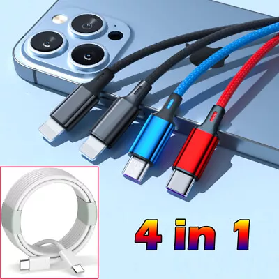 4 In 1 Multi USB Charging Cable Fast Charger Cord For IPhone/Type C/Micro -2024 • $8.99